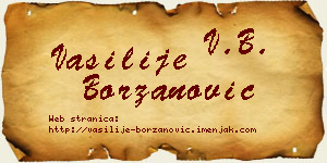 Vasilije Borzanović vizit kartica